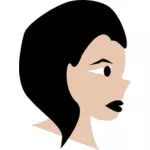 Graphiques de vecteur de dessin animé visage femme