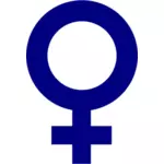 Vector afbeelding van donker blauwe geslacht symbool voor vrouwen