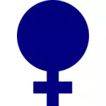 Vektorové kreslení symbolu plné modré pohlaví u žen