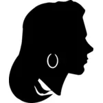 Weibliche Profil Silhouette vektor-illustration