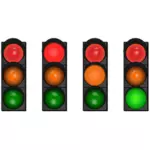 Gambar vektor empat lampu lalu lintas