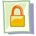 Clip art wektor z zablokowanego pliku PC ikona w pastelowych kolorów