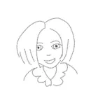 Cartoon vector afbeelding van lachende meisje