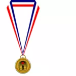 Gold medallion illustration