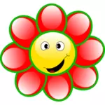 Vektor tegning med glans smile gul blomst knopp