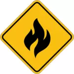 Vector bildet av gule brannen tegn