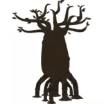 Firebug bottle tree silhouette vector illustration
