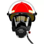Desenho vetorial de capacete fogo