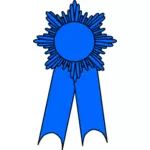ブルー リボン付きのメダルのベクトル描画