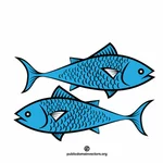 नीली मछली वेक्टर क्लिप आर्ट