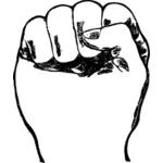 Fat fist in the air vector drawing