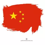 العلم الصيني رسمت على سطح أبيض