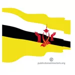 Wavy flag of Brunei