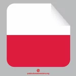 Fyrkantig klistermärke med polsk flagga