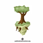 Floating island with a tree