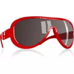 Photorelistic vector image of sunglasses with red frame