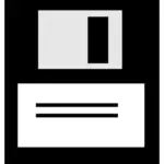 Černá a bílá počítače disketu ikona vektorové grafiky