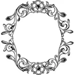 Floral decorative frame border vector clip art