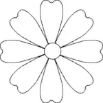 Alb daisy petale vector illustration