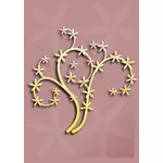 Image vectorielle d'élément de décoration avec une branche d'arbre en couleur