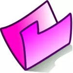 Disegno dell'icona di cartella PC rosa vettoriale