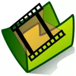 Graphiques vectoriels d'icône de dossier vert vidéo