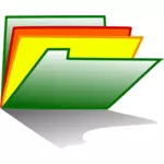 Vektorgrafikk utklipp av multi farget PC brosjyre ikon