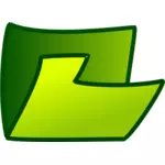 Vector image of green bent folder icon