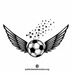 Voetbal bal met vleugels