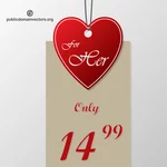 Price tag with a heart