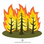 Лесной пожар векторная графика