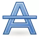 Blue letter A with strike through vector clip art