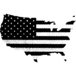 Black and white flag of the United States vector illustration