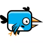 Cartoon image of flying blue bird