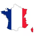 Gekleurde kaart van Frankrijk