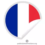 Autocolant rotund cu drapelul Franței