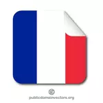 フランスの国旗のステッカーを剥離