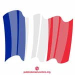 フランスの旗を振る