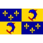 Dauphin Fransa bölgesi bayrağının vektör görüntü