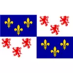 Picardie regionen flagg vektor illustrasjon
