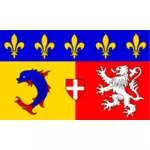 Rhône-Alpes-regionen flagg vektor illustrasjon