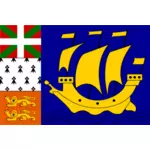Saint Pierre ja Miquelon alueen lippu vektori ClipArt