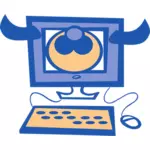 Ilustracja wektorowa komputer krowa