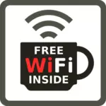 WiFi gratuit à l'intérieur de l'étiquette vector image