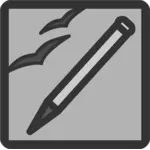 Vector graphics of gray PC drawing document icon
