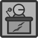 Vektorový obrázek šedé ikony typu souboru prezentace PC