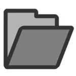 Open folder monochrome icon
