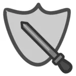 Sword and shield vector icon
