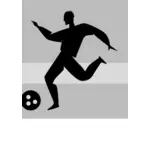 Vektor silhuett illustration av fotbollsspelare.