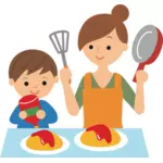 Приготовление пищи с матерью